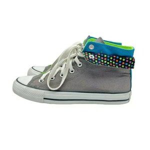Converse All Star Women’s Two Fold Grey Neon Polka Dot Sneakers Shoes Si…